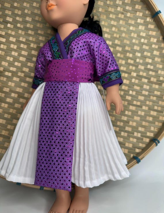 Hmong inspired doll clothing set, fits most 18” doll