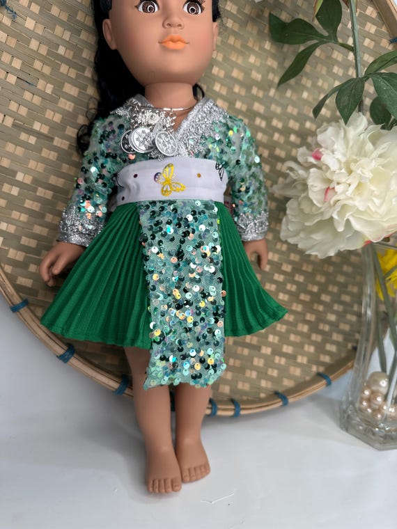 Hmong inspired doll clothing set, fits most 18” doll, doll and accessories not included