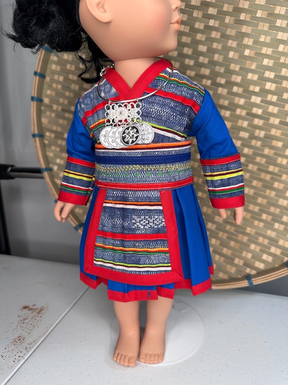 Hmong inspired doll clothing set, fits most 18” doll