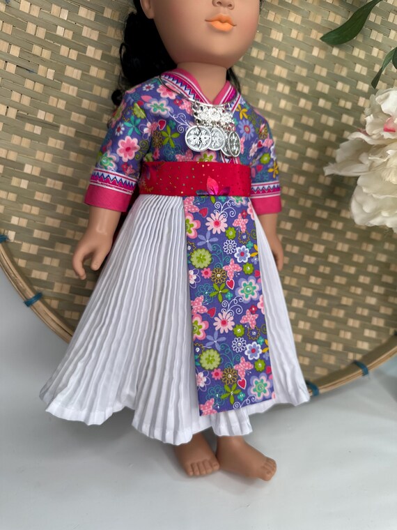 Hmong inspired doll clothing set, fits most 18” doll, doll and accessories not included