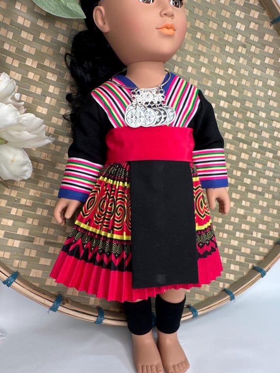 Hmong inspired doll clothing set, fits most 18” doll