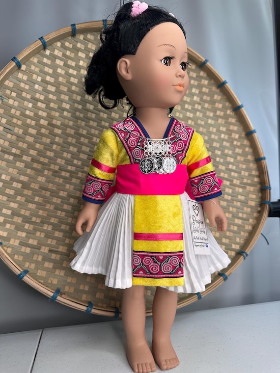 Hmong inspired doll clothing set, fits most 18” doll