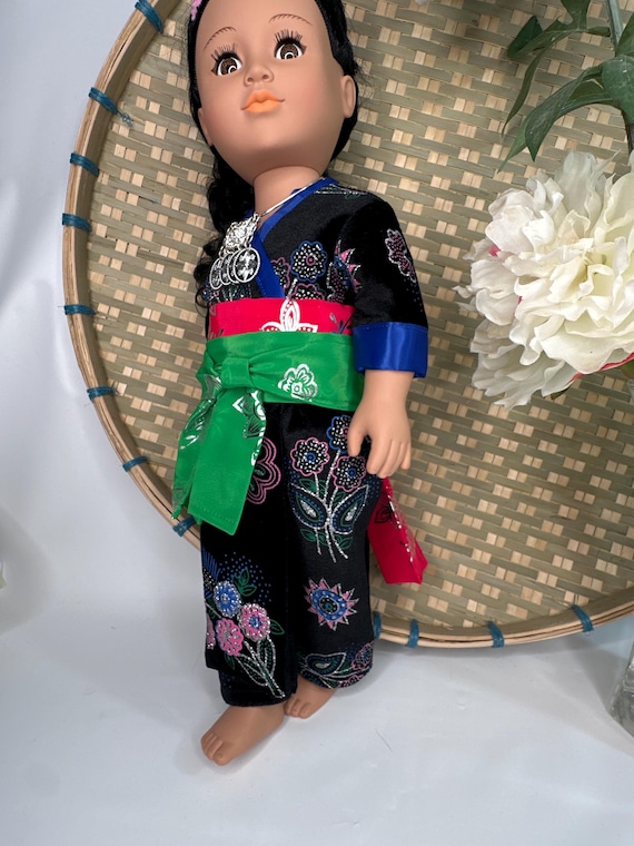 Hmong inspired doll clothing set, fits most 18” doll, doll and accessories not included