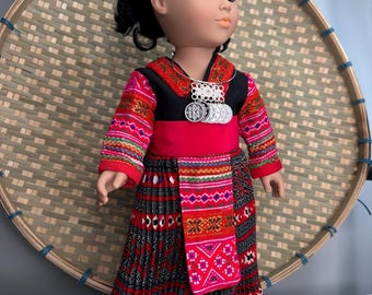 Hmong inspired doll clothing set, fits most 18” doll