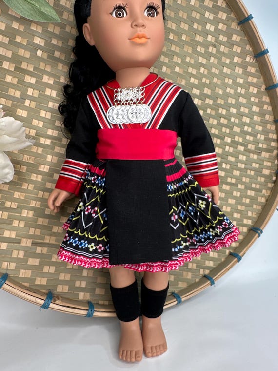 Hmong inspired doll clothing set, fits most 18” doll
