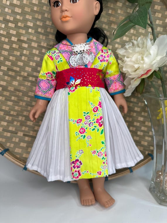 Hmong inspired doll clothing set, fits most 18” doll, doll and accessories not included