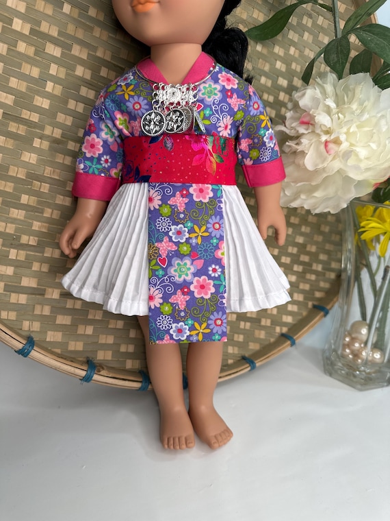Hmong inspired doll clothing set, fits most 18” doll, doll and accessories not included