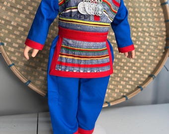 Hmong inspired doll clothing set, fits most 18” doll