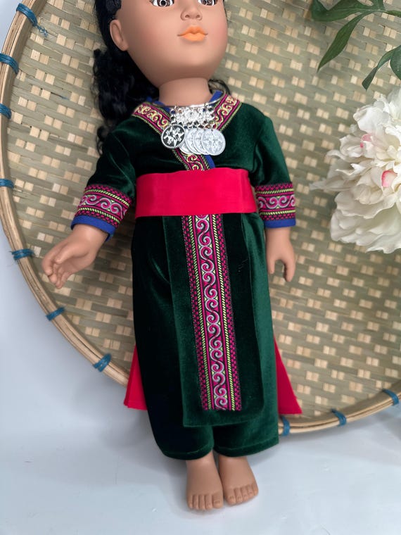 Hmong inspired doll clothing set, fits most 18” doll, doll and accessories not included