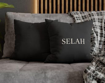 SELAH Decorative Pillowcase, Faith Home Decor, Housewarming Gift, Christian Living, Cozy Home Accent