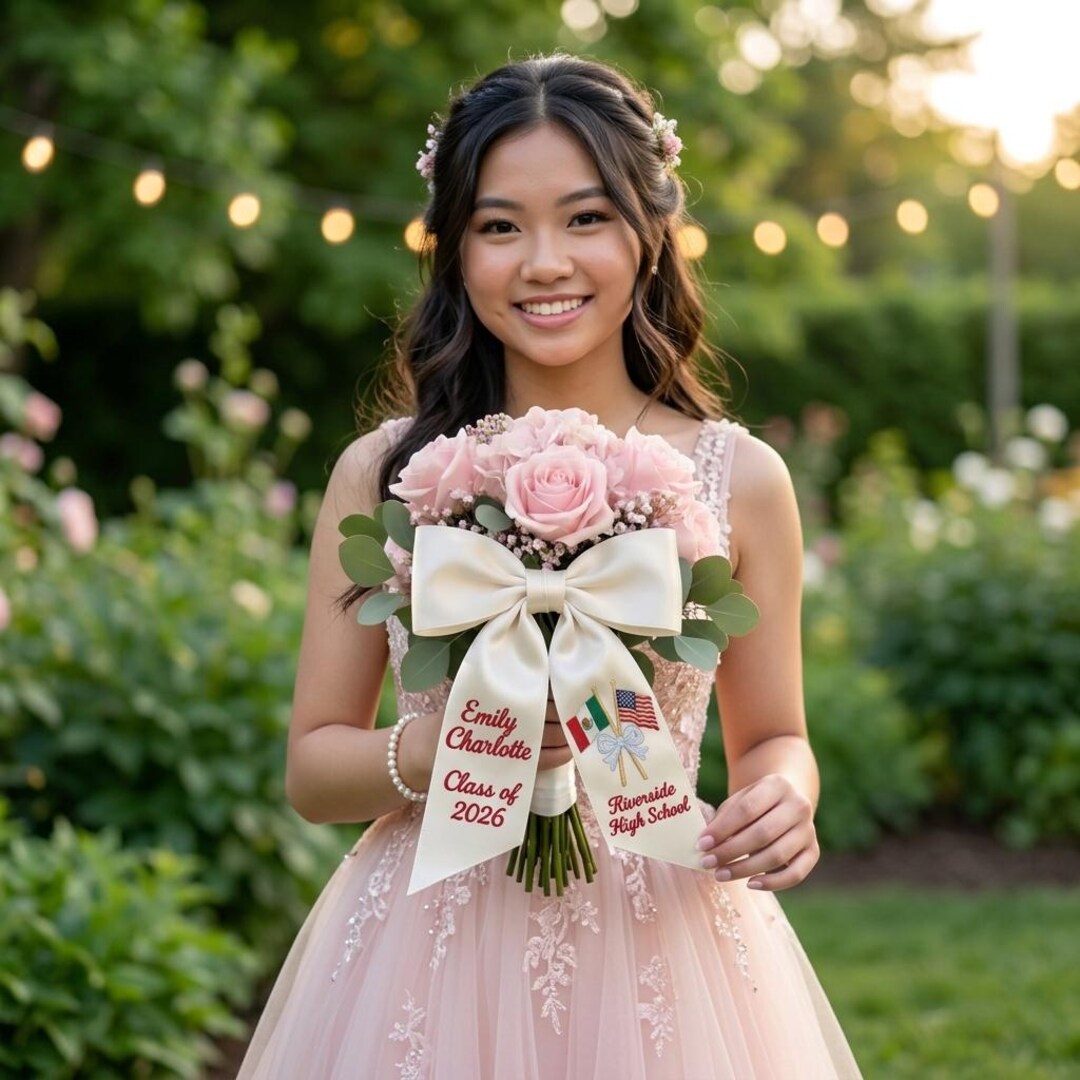 Prom Ribbon Class of 2026 Graduation Ribbon Embroidered Prom Bouquet Sash ...