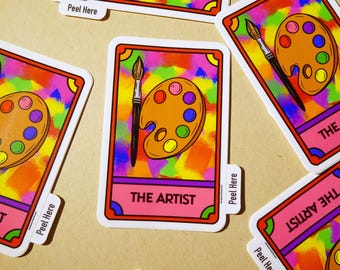 The Artist Tarot Card Sticker Painter Palette: Waterproof Vinyl Decal
