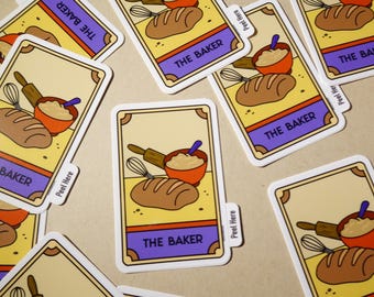 Baker Tarot Card Sticker: Baking Lover Vinyl Decal