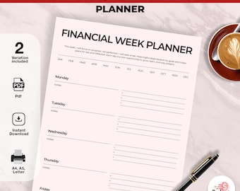 Financial Week Planner | Budget Tracker, Expense Organizer (PDF Download)