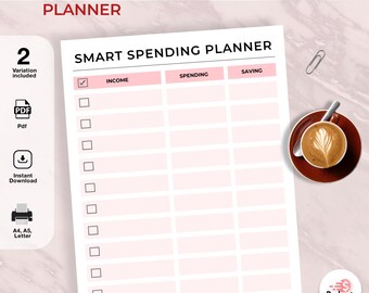 Smart Spending Planner, Personal Finance Budget Tracker (Digital PDF)