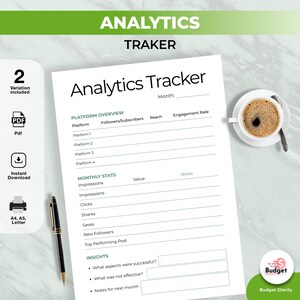 Business Analytics Tracker, KPI Sales Finance Planner (PDF Download) image 1