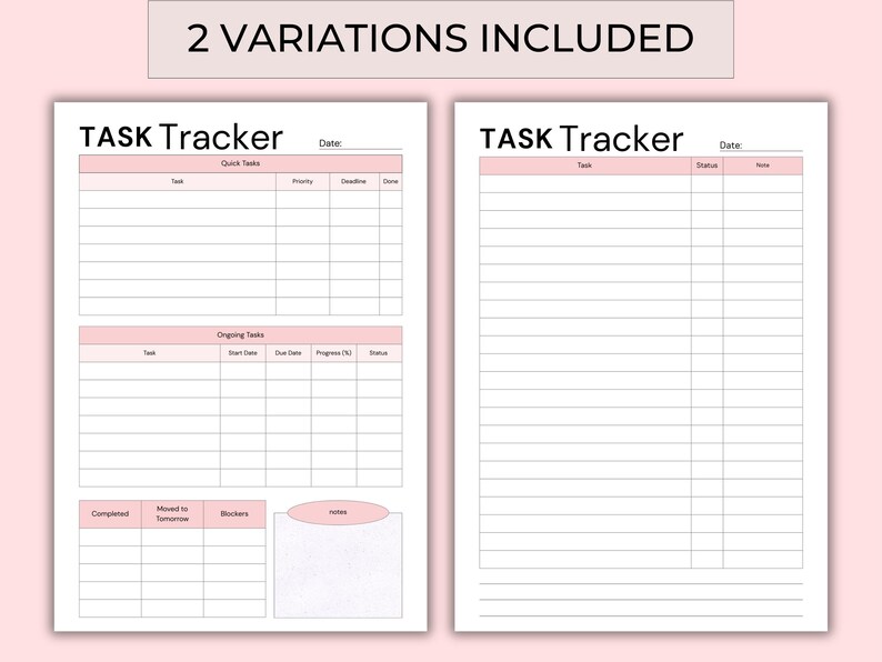 Task Tracker Planner Printable | Daily & Weekly Task Management ...