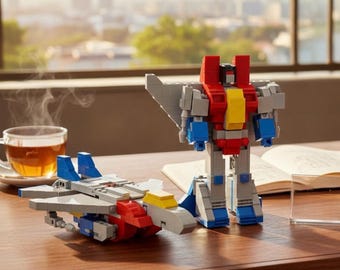 Assembla il modello MOC di StarScream da 17 cm. Un oggetto da collezione dettagliato e resistente, perfetto per fan, costruttori e appassionati di esposizione.