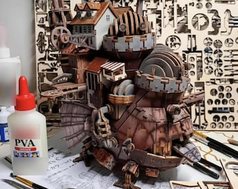 Le château ambulant, kit de puzzle 3D DIY en bois 18 cm, cadeau pour lui/pour elle