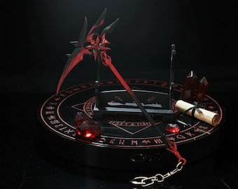 Genshin Arlecchino Metal Scythe/ Spear, Schlüsselanhänger, Geschenk für Sie/Ihn