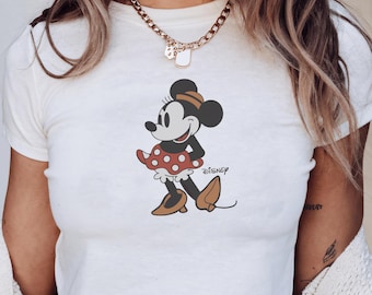 Retro Minnie Mouse Disney Baby Tee, Classic Minnie Baby Tee, Magic Kingdom Shirts, Classic Mickey Baby Tee, Y2k 90s Style Minnie Mouse Tee