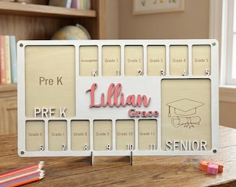 Personalized Baby First Year Photo Frame, Custom Name Milestone Board, Nursery Decor