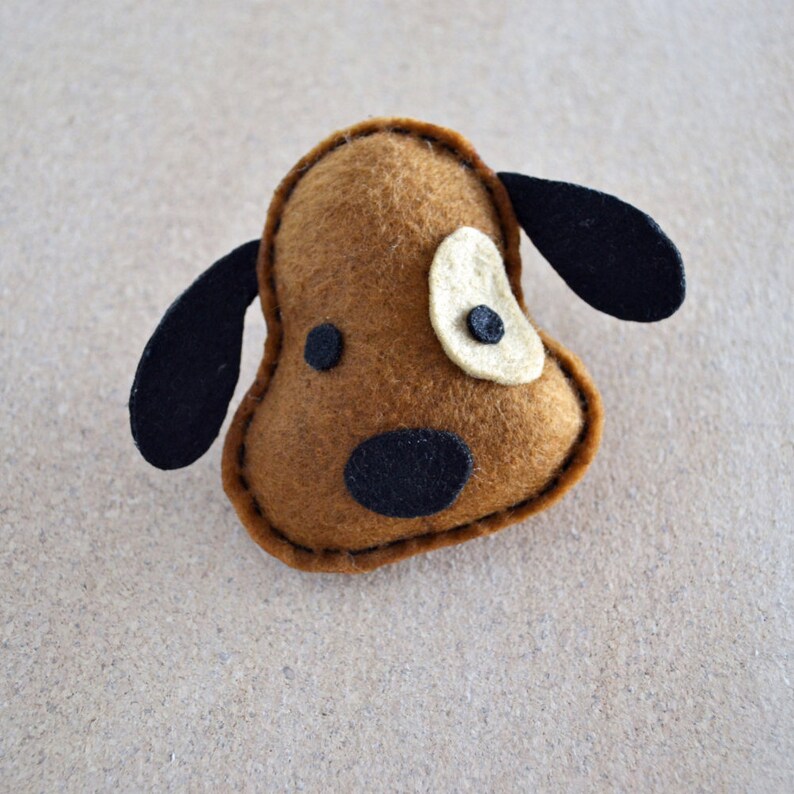 Cute Felt Dog Brooch/ Felt Pin/ Felt Accessory in Beige Color Etsy UK