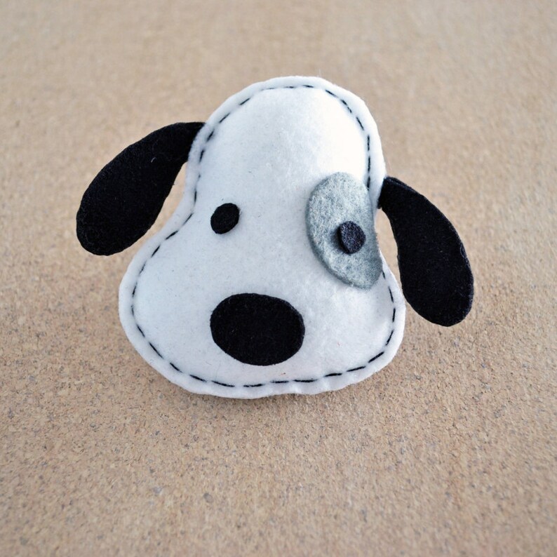 Cute Felt Dog Brooch/ Felt Pin/ Felt Accessory in Beige Color Etsy UK