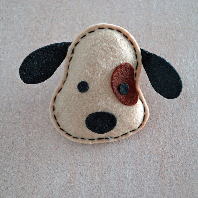 Cute Felt Dog Brooch/ Felt Pin/ Felt Accessory in Beige Color Etsy UK