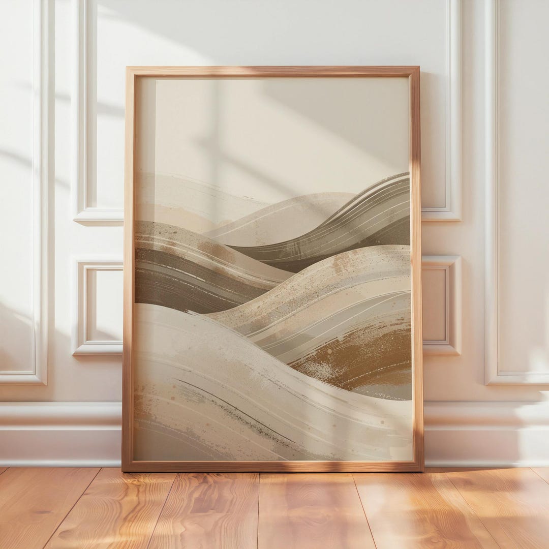 Neutral Abstract Landscape Print | Beige Minimalist Wall Art | Modern ...