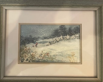 Sweet Original Watercolor, Jean Littlefield, NJ Artist, Vintage Landscape, Framed