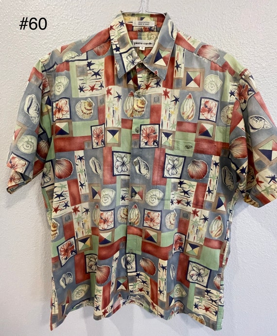 Vintage HAWAIIAN Shirt, Pierre Cardin, Block Prin… - image 1