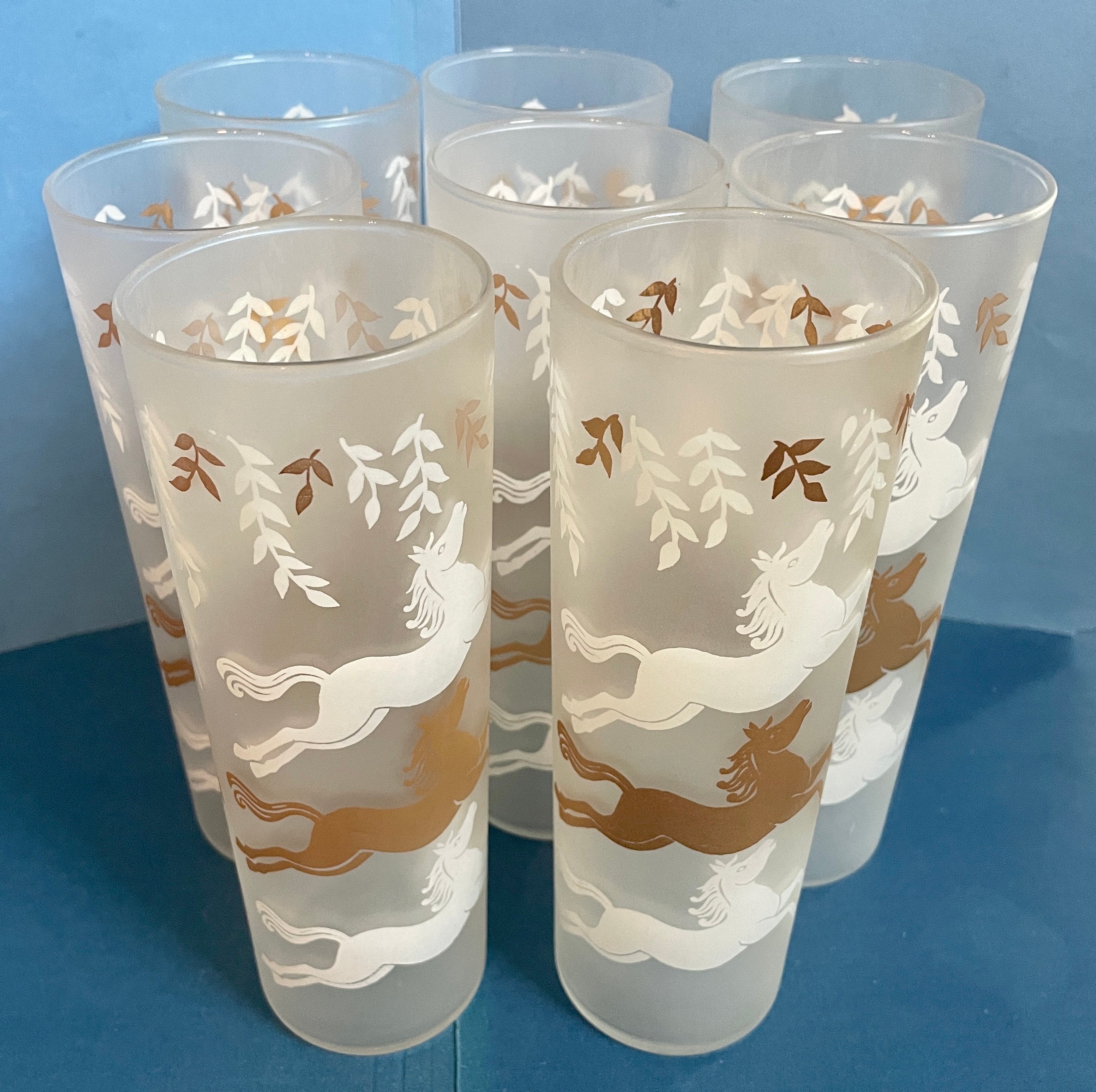 Frosted Pony Short Drinking Glass Set – Stylish Equestrian
