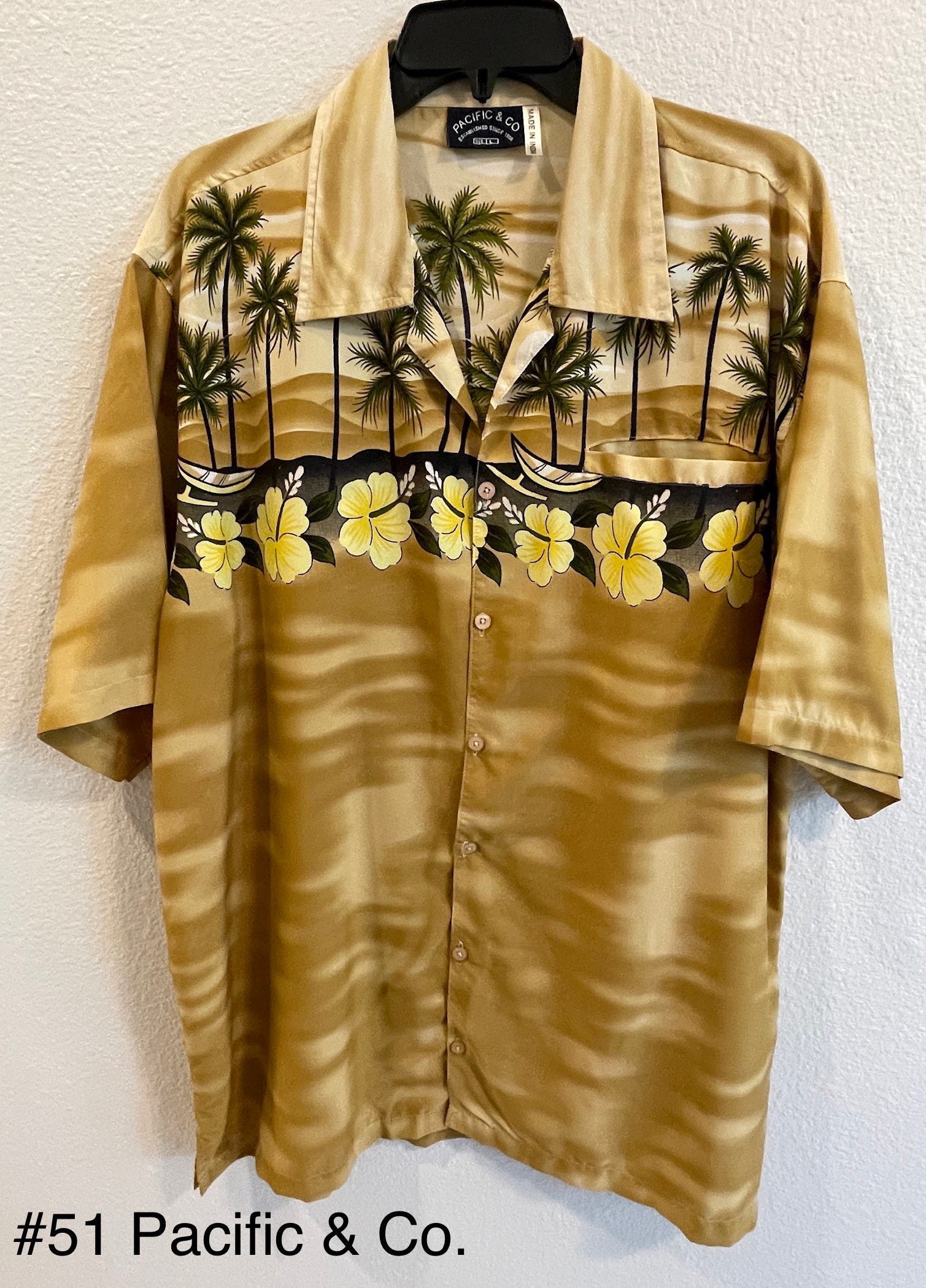 Mens Classic Hawaiian Shirt, Pacific & Co., Rich Golds Yellows