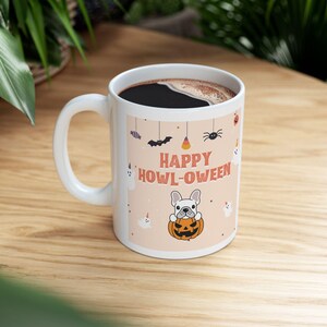 Spooky Halloween Ceramic Mug - Cute Ghosts & Pumpkin Design, Perfect for Fall, Trick or Treat, Halloween Party, Cozy Vibes