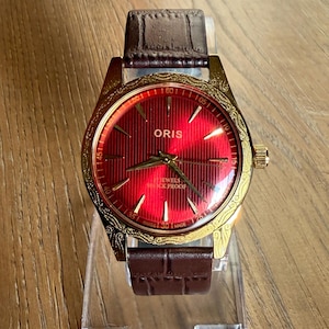 Vintage Oris Mechanical Watch | Red Color, Swiss Manual Wind, Serviced