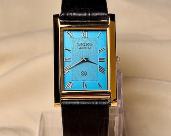 Vintage SEIKO Dolce Exceline 7741-5050 Tank Shap SGP Gold Plated