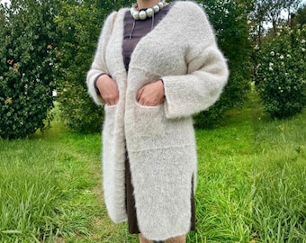 Patrón de tejido para cárdigan largo (PDF). CocoCardigan (inglés): Suéter de punto oversize para mujer. Patrón fácil de hacer.