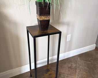 Wood Tall Plant Stand Indoor, 31.5'' Heavy Duty Pedestal, Modern Flower Stand Decor