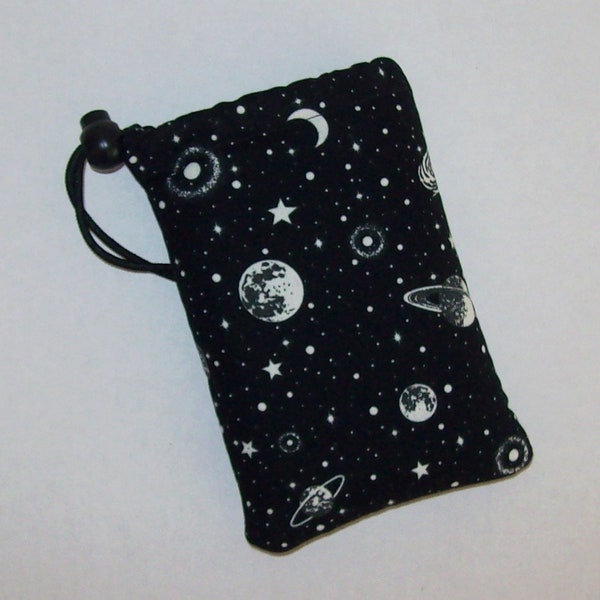 GLOW in the DARK - Pipe Pouch - Space Pipe Case - Glass Pipe Bag - Padded Pipe Pouch - Stoner Gift - Smoke Accessory - 5" x 3" DRAWSTRING