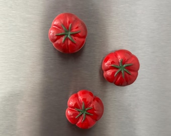 Handmade tomato magnets made of polymer clay - refrigerator magnets - kitchen decoration - gift idea