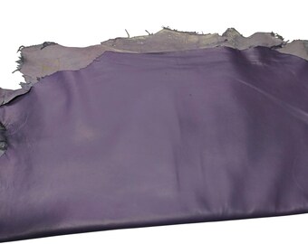 Lavender Purple Nappa Lambskin Leather Hide - 6sqft