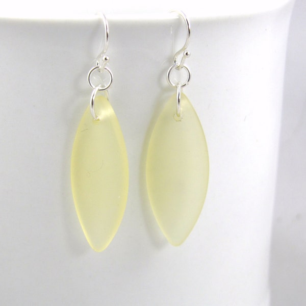 pale yellow sea glass earrings - choice of ear wires at checkoout
