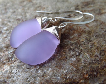 Sea glass jewelry cultured beach earrings necklace or a set of both