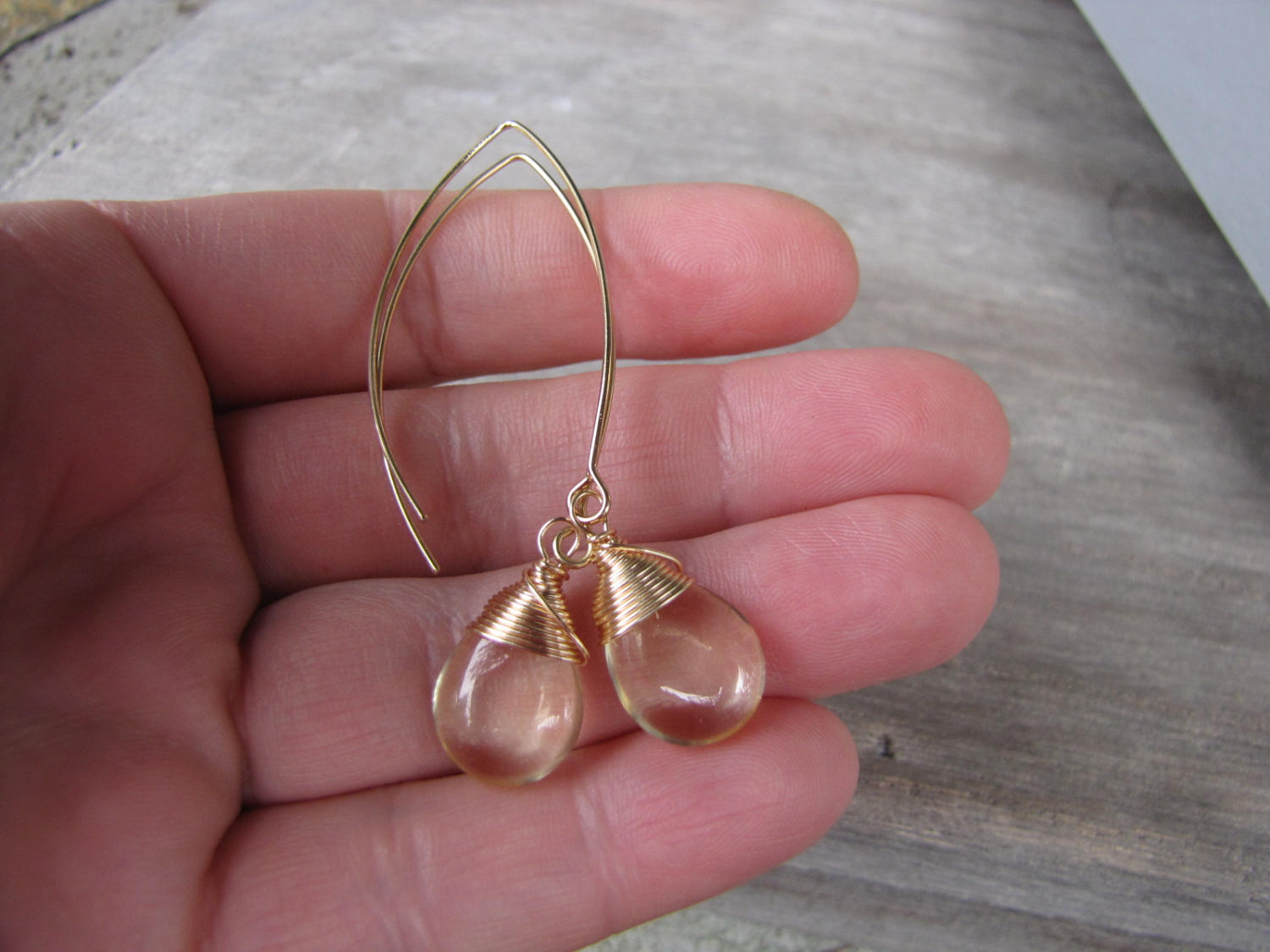 Long pale yellow earrings dangle jewelry Etsy