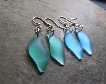 Mint green sea glass earrings beach glass jewelry mint bridesmaids