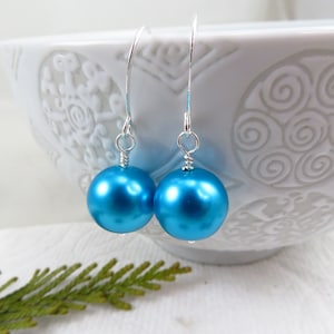 simple pearl drop earrings - choice of color pearl and ear wire material at checkout