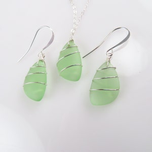 Sea Foam Green Sea Glass Jewelry choice of ear wire material at checkout image 4