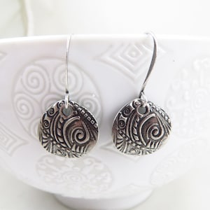 small pewter charm teardrop earrings