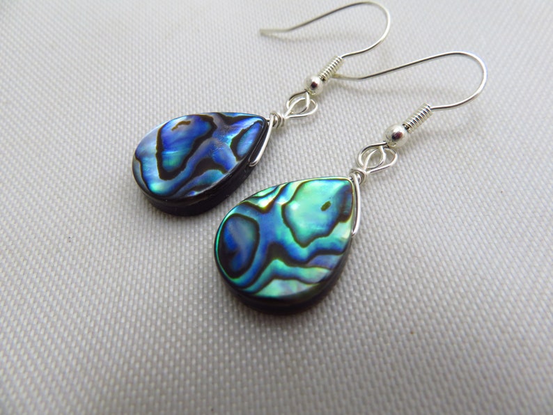 Abalone teardrop Earrings Paua shell jewelry hypoallergenic | Etsy